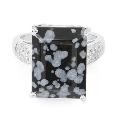 Schneeflocken-Obsidian-Silberring