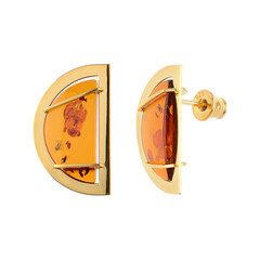 Baltischer Cognac-Bernstein-Silberohrringe