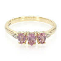 Nicht erhitzter Padparadscha-Saphir-Goldring