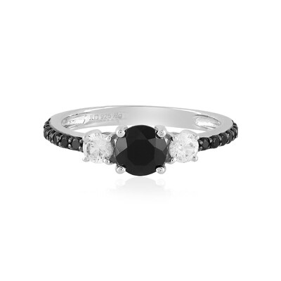 Schwarzer Spinell-Silberring