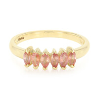 Nicht erhitzter Padparadscha-Saphir-Goldring