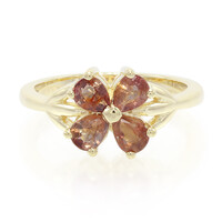 Nicht erhitzter Padparadscha-Saphir-Goldring