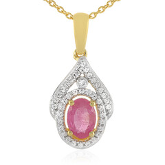 Pinkfarbener Madagaskar-Saphir-Silberhalskette