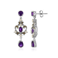 Sambia-Amethyst-Silberohrringe