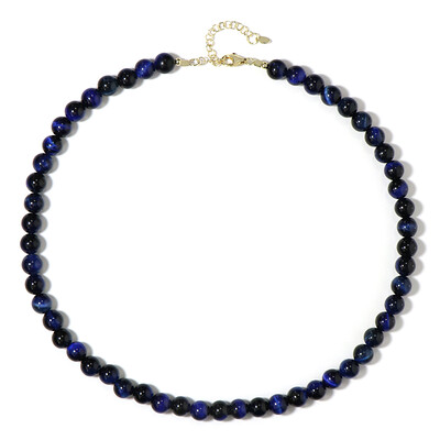 Blaues Tigerauge-Silberhalskette