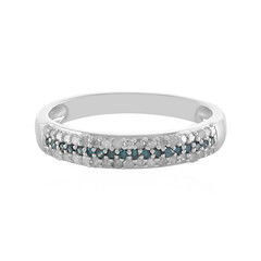 Blauer I4 Diamant-Silberring