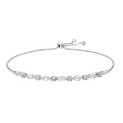 Weißer Topas-Silberarmband