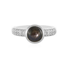 Schwarzer Stern-Saphir-Silberring