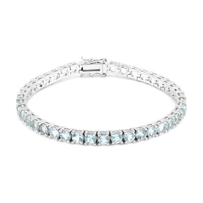Himmelblauer Topas-Silberarmband