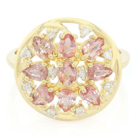 Nicht erhitzter Padparadscha-Saphir-Goldring (AMAYANI)