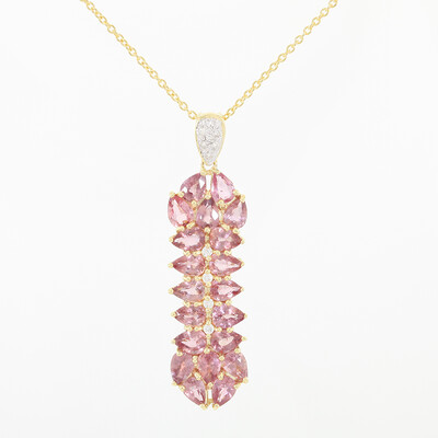 Nicht erhitzter Padparadscha-Saphir-Goldhalskette (AMAYANI)