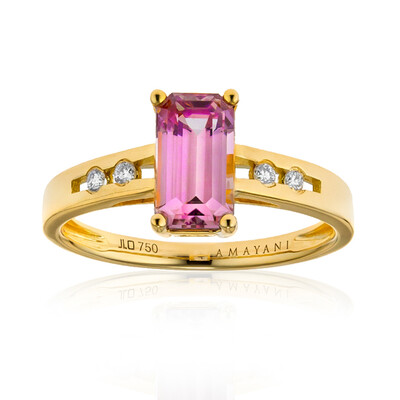 Pinkfarbener Diaspor-Goldring (AMAYANI)