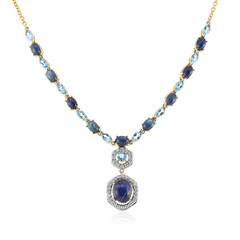 Blauer Stern-Saphir-Silbercollier