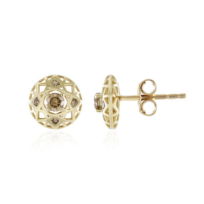 I2 Champagner-Diamant-Goldohrringe (Ornaments by de Melo)
