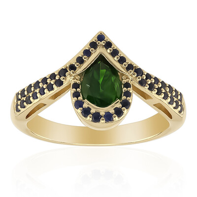 Russischer Diopsid-Goldring (Adela Gold)