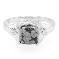 Schneeflocken-Obsidian-Silberring