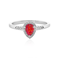 Äthiopischer Roter Opal-Silberring