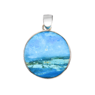 Blauer Atacama-Opal-Silberanhänger