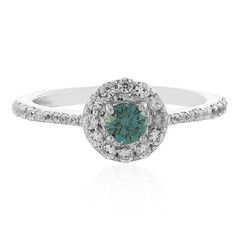 Blauer I3 Diamant-Silberring
