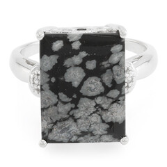Schneeflocken-Obsidian-Silberring