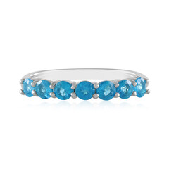 Neonblauer Apatit-Silberring