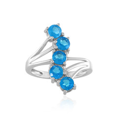 Neonblauer Apatit-Silberring