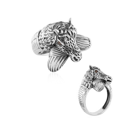Roter I3 Diamant-Silberring