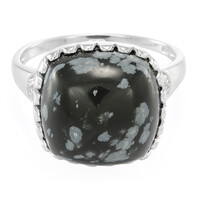 Schneeflocken-Obsidian-Silberring