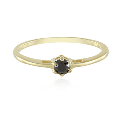 Schwarzer Diamant-Silberring