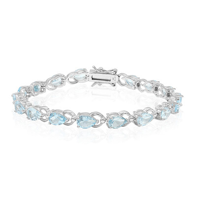 Himmelblauer Topas-Silberarmband