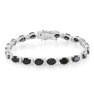 Schwarzer Spinell-Silberarmband