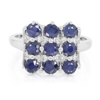 Blauer Saphir-Silberring