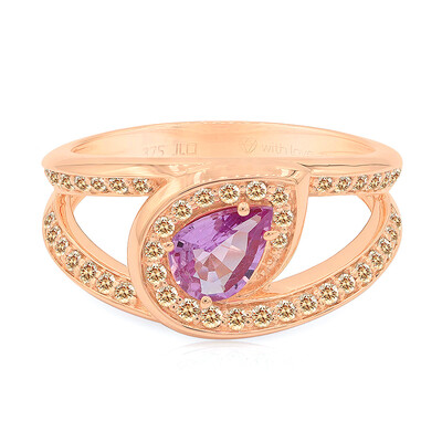 Pinkfarbener Saphir-Goldring (Annette)