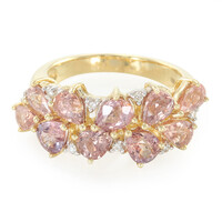 Nicht erhitzter Padparadscha-Saphir-Goldring (AMAYANI)