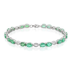 Sambia-Smaragd-Silberarmband