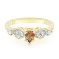 Nicht erhitzter Padparadscha-Saphir-Goldring