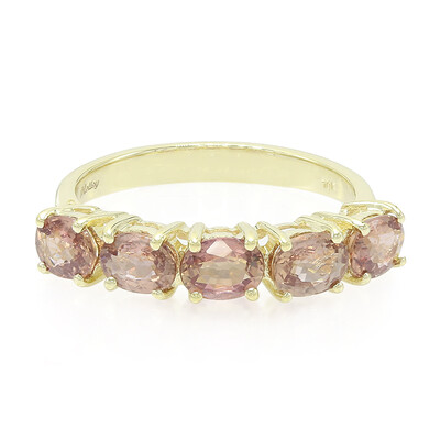 Nicht erhitzter Padparadscha-Saphir-Goldring