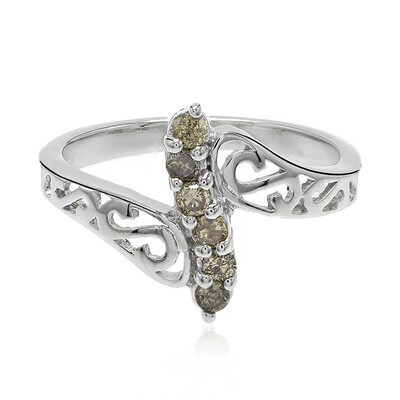 Champagner-Brillant-Silberring