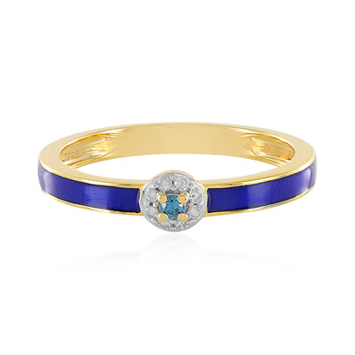 Blauer I4 Diamant-Silberring