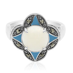 Weißer Opal-Silberring