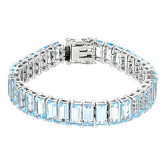 Himmelblauer Topas-Silberarmband