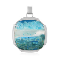 Atacama-Opal-Silberanhänger (Bali Barong)