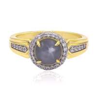 Silberner Stern-Saphir-Goldring