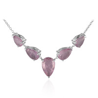 Purpurfarbener Pastell-Quarz-Silbercollier