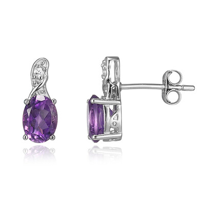 Sambia-Amethyst-Silberohrringe