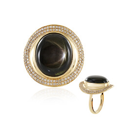 Schwarzer Stern-Saphir-Goldring (de Melo)