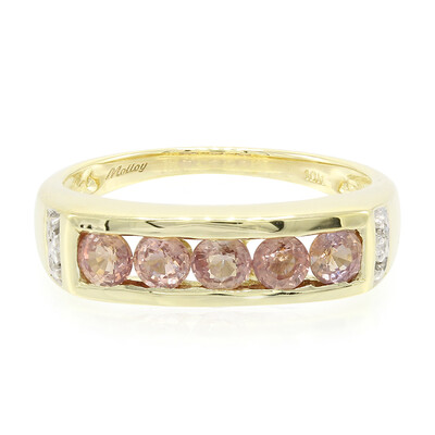 Nicht erhitzter Padparadscha-Saphir-Goldring