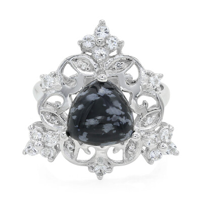 Schneeflocken-Obsidian-Silberring