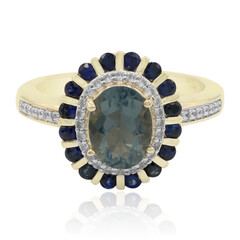 Blauer Feueropal-Goldring