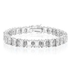 Weißer Topas-Silberarmband